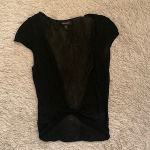 Y2k bebe black twist front top